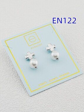 Enewton Cross Pearl Stud Earrings